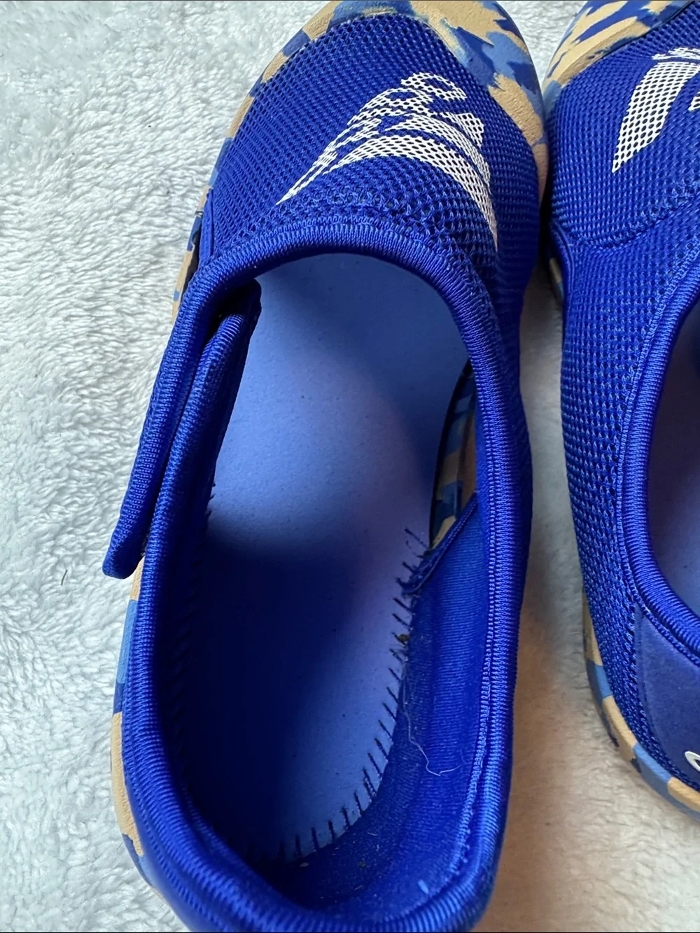 adidas Kids Royal Blue Slip-On Water Shoes with Camouflage Toe